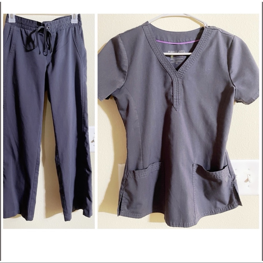 Healing Hands Purple Label Scrub top and bottom set